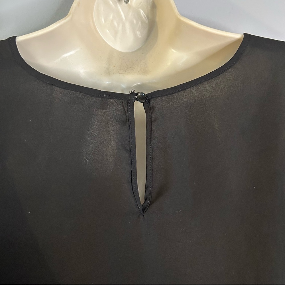 Basic Black Blouse Love Tree Large - Picture 3 of 6